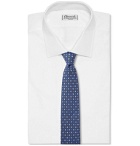 Bigi - 8cm Embroidered Linen Tie - Blue