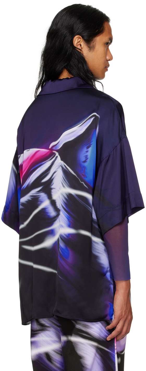 Gerrit Jacob Navy & Purple Printed Shirt