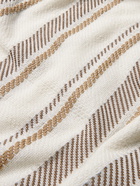 ERMENEGILDO ZEGNA - Striped Cotton and Silk-Blend Sweater - Neutrals