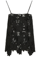 Solaqua Camilla Mini Embroidered Guipure-lace top Black
