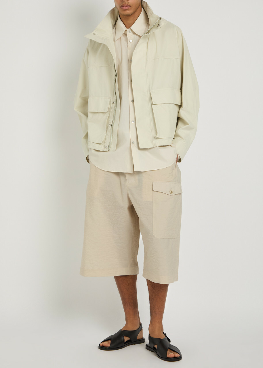 Lemaire Cotton-blend Cargo Shorts Off White