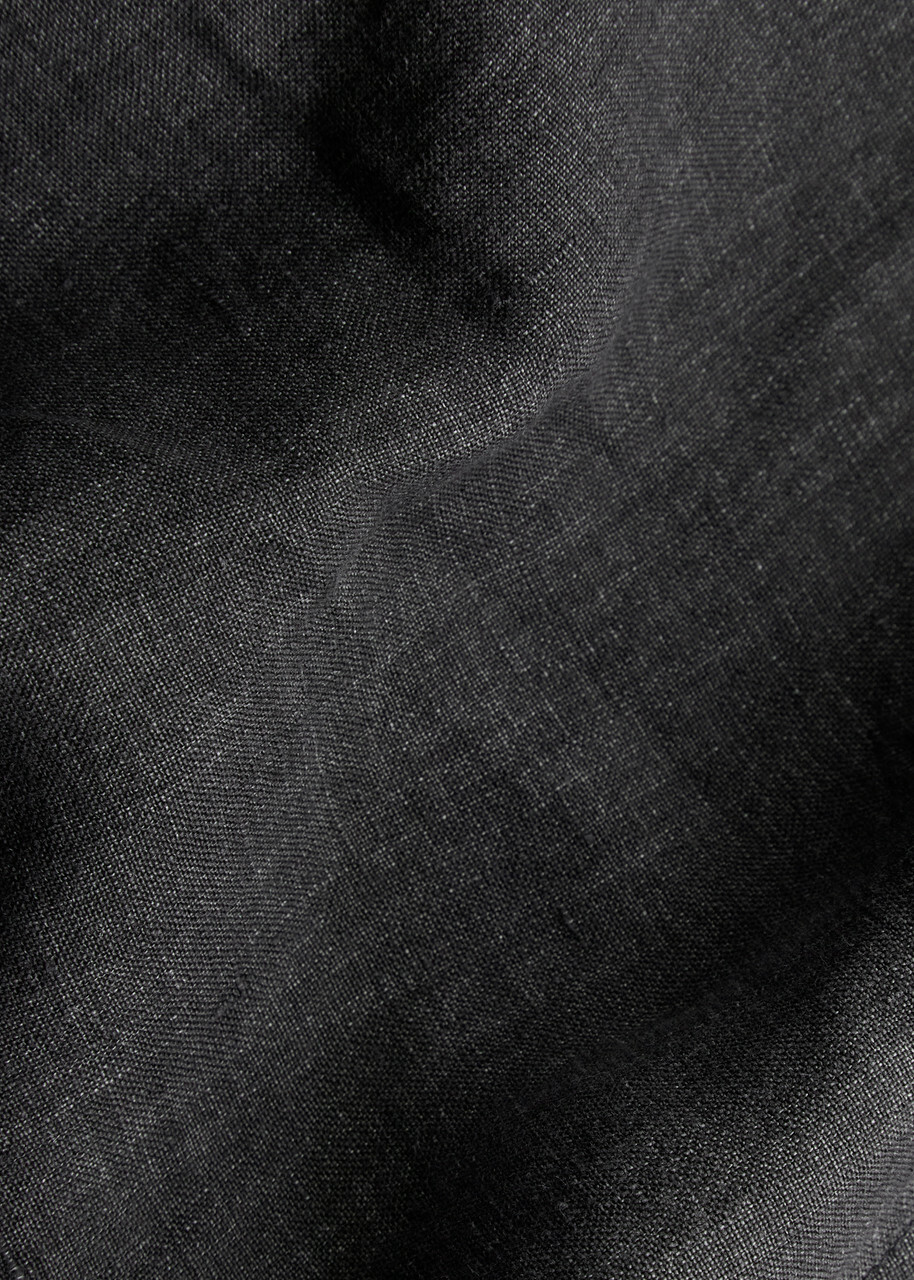 Eileen Fisher Lantern Linen Midi Dress Charcoal