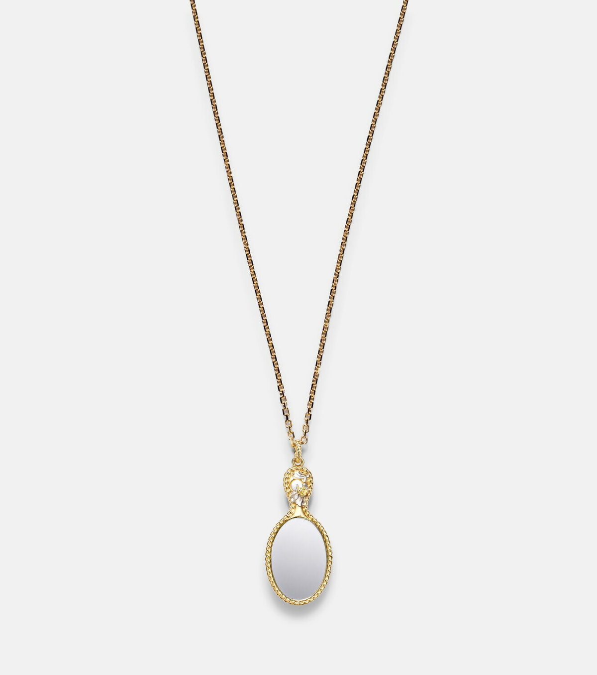 Yvonne Léon Joli Miroir 18kt and 9kt gold pendant necklace with citrines