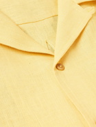 De Bonne Facture - Convertible-Collar Linen Shirt - Yellow