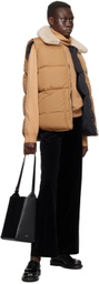 A.P.C. Tan & Black Teddy Reversible Puffer Vest
