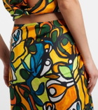 Christopher Esber Printed draped silk maxi skirt