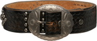 RRL Black Studded Leather Belt