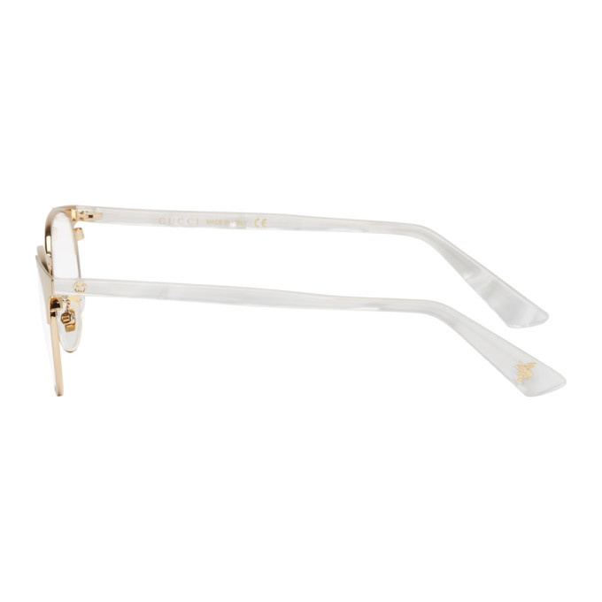 Gucci Gold Metal Horn Rim Glasses Gucci