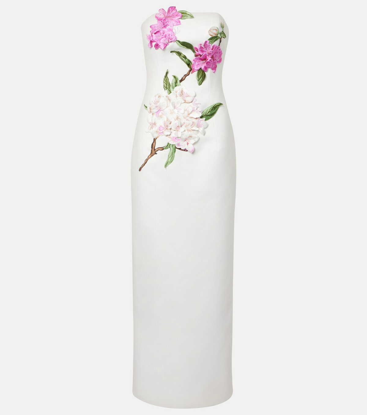 Leo Lin Rayna floral-appliqué bustier dress