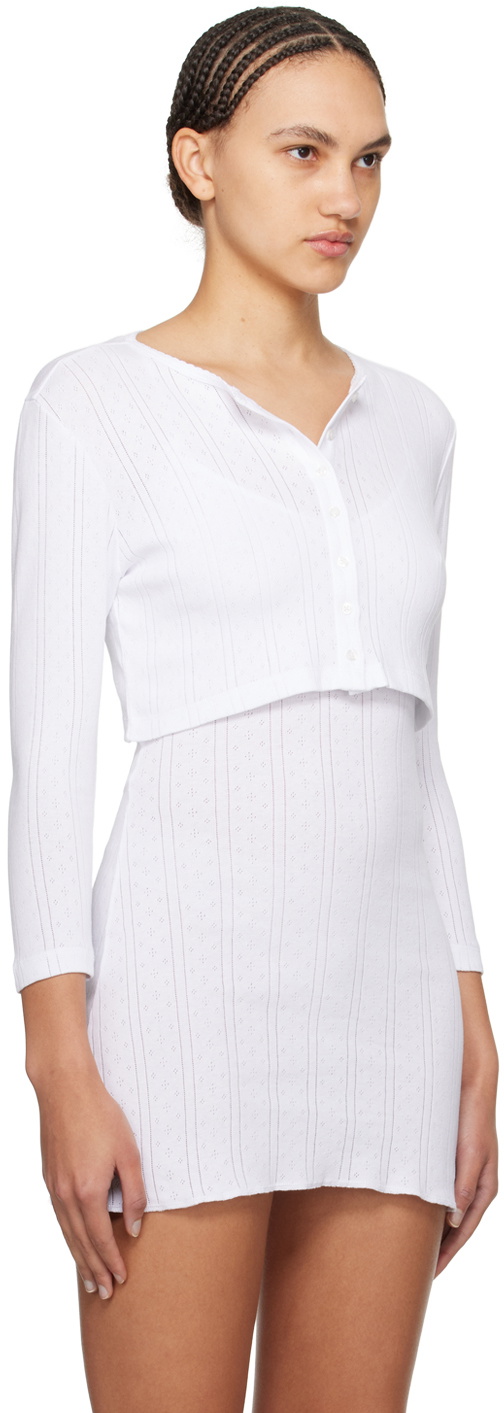 Cou Cou White 'The Crop' Cardigan