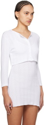 Cou Cou White 'The Crop' Cardigan