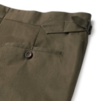 Kingsman - Eggsy's Olive Cotton-Blend Suit Trousers - Green