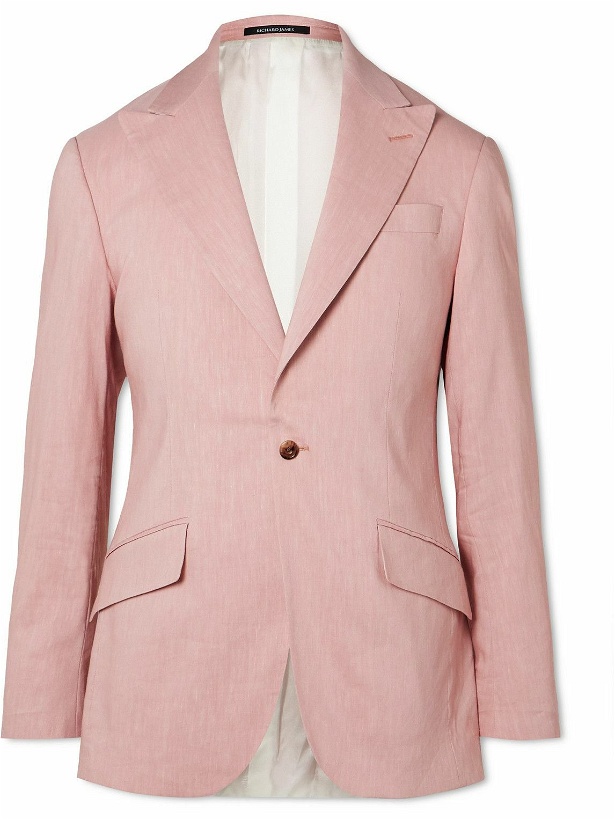 Photo: Richard James - Hyde Linen-Blend Suit Jacket - Pink