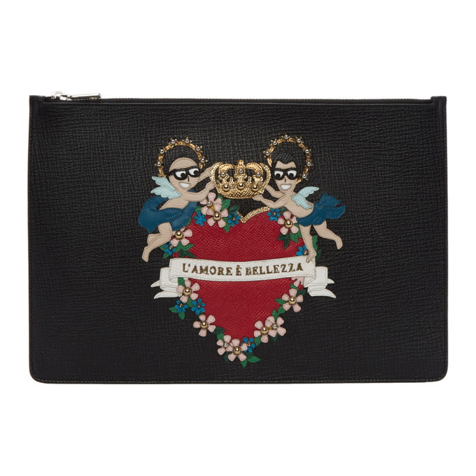 Photo: Dolce and Gabbana Black Angels DGFamily Pouch