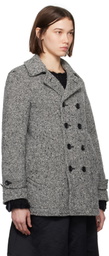 Black Comme des Garçons Black Tweed Herringbone Coat