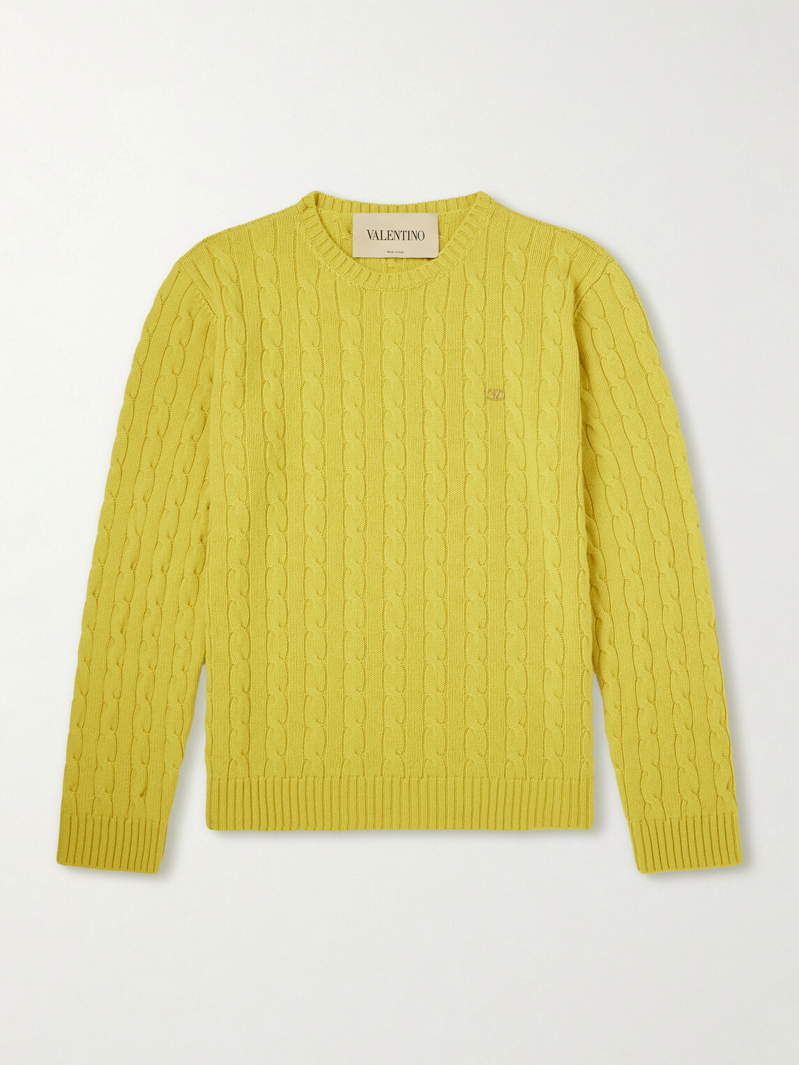 Valentino Garavani - VLogo-Embellished Cashmere Sweater - Yellow