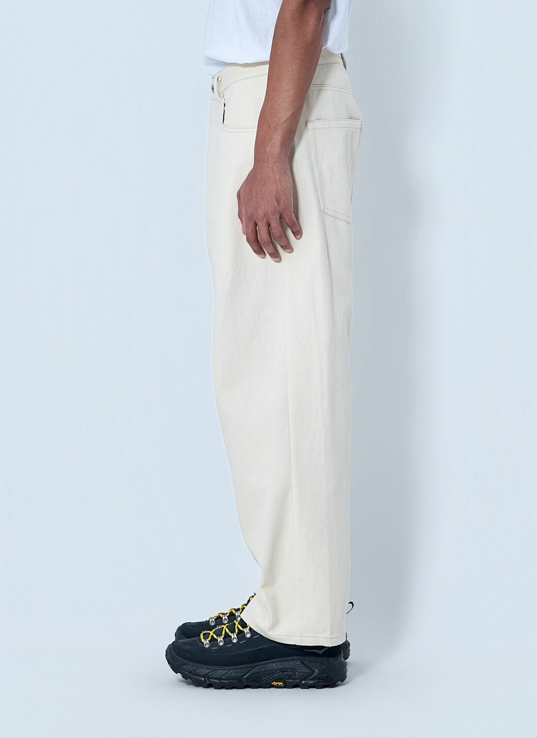 Metalwood Wide-Leg Denim Trousers