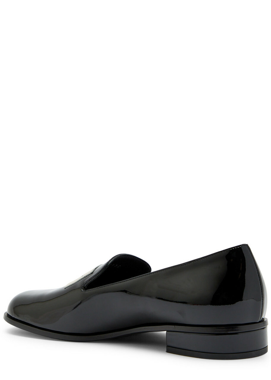 Givenchy Tux Logo Patent Leather Loafers Black