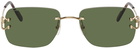 Cartier Gold 'Signature C De Cartier' Sunglasses