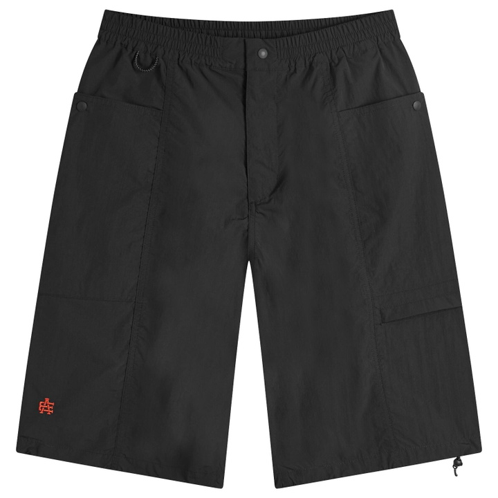 Photo: Uniform Bridge Men's Nylon 3 Pocket Shorts in Black