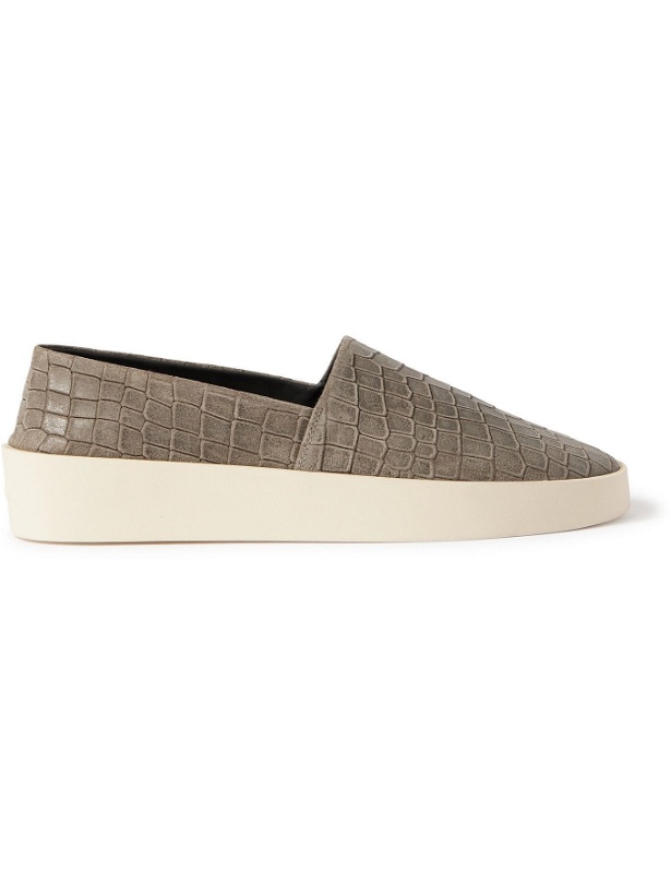 Photo: Fear of God - Croc-Effect Leather Espadrilles - Brown