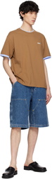 AFTER PRAY Brown Crepe Layered T-shirt