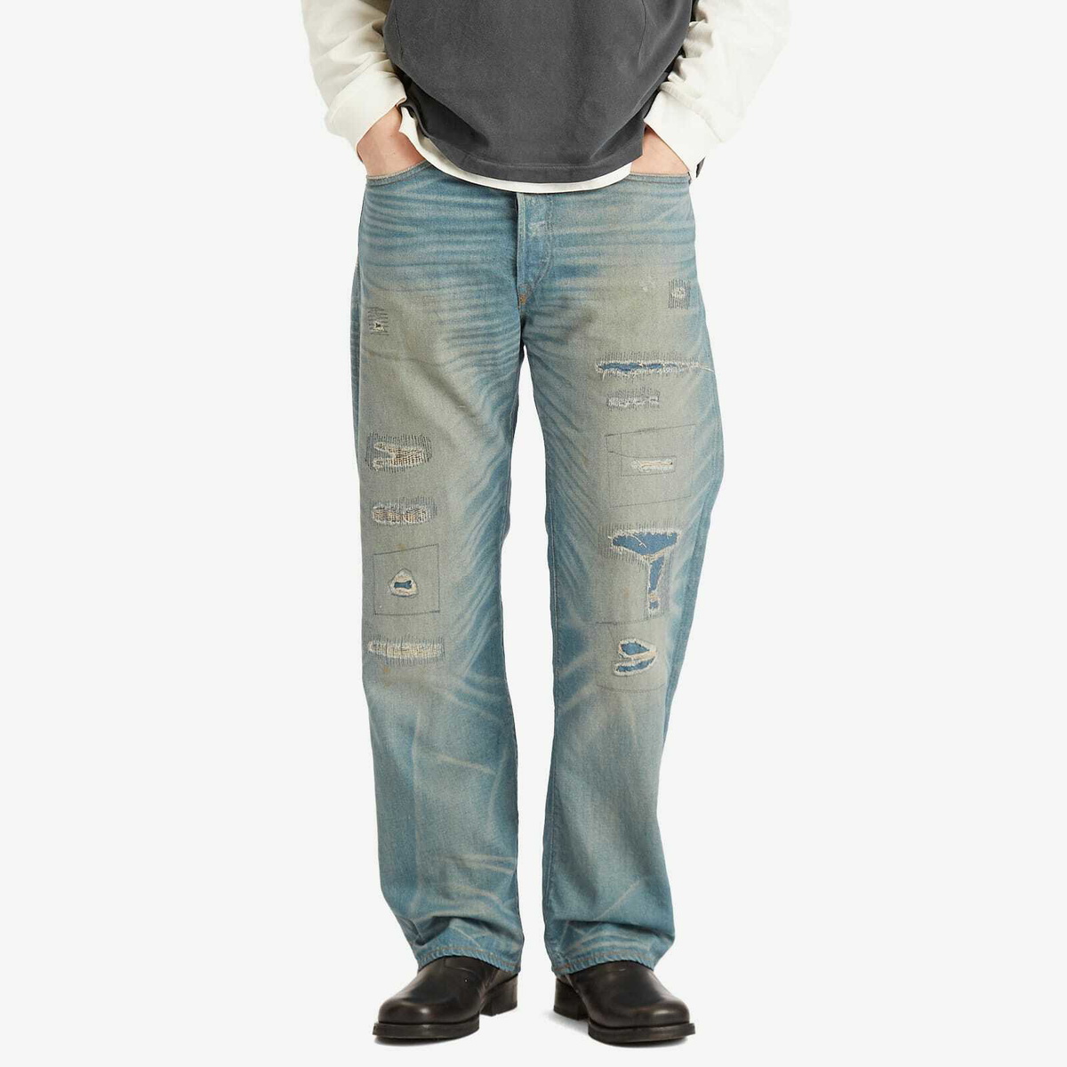 RRL Men's Vintage 5 Pocket Selvedge Relaxed Fit Jeans in