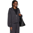LU'U DAN Gray Washed Zip Hoodie