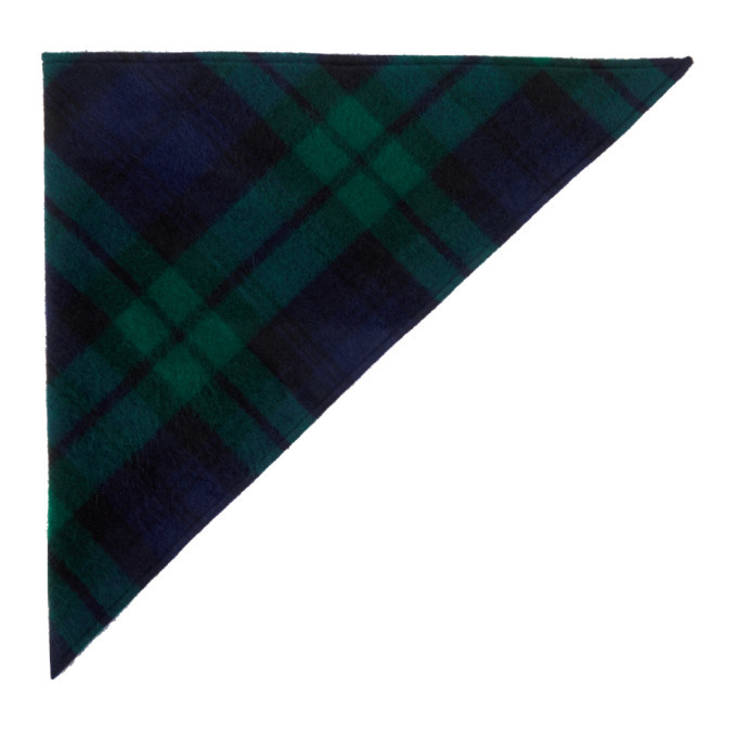 Photo: Dheygere Navy and Green Knit Kerchief Head Scarf