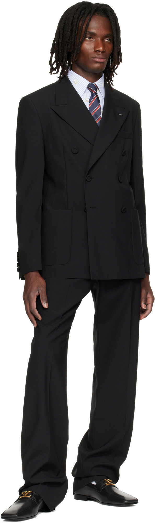 Valentino Black Double-Breasted Wool Blazer