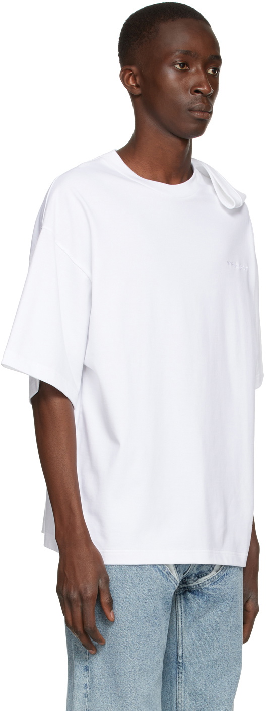 Y/Project White Clip Shoulder T-Shirt Y/Project