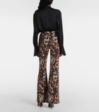 Diane von Furstenberg Brooklyn leopard-print flared pants