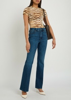 Good American Tiger-print Stretch-mesh T-shirt Multicoloured