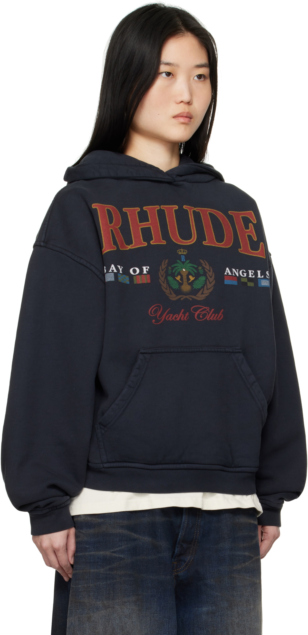 Rhude Navy 'Bay Of Angels Yacht Club' Hoodie
