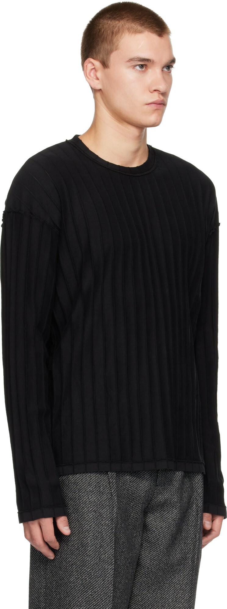 mfpen Black Round Neck Sweater