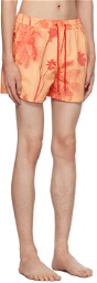 Paul Smith Orange Palm Trees Swim Shorts