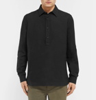 Orlebar Brown - Ridley Slub Linen Half-Placket Shirt - Men - Black