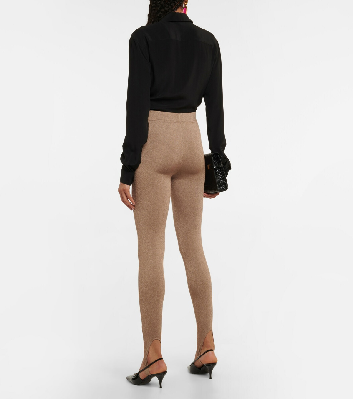 SAINT LAURENT Stretch-jersey stirrup leggings