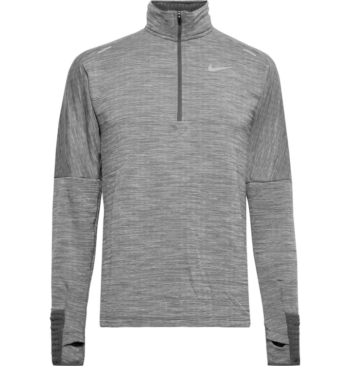 Photo: Nike Running - Sphere Element 3.0 Mélange Therma Dri-FIT Half-Zip Top - Gray
