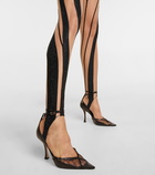 Mugler - Embellished high-rise spiral leggings