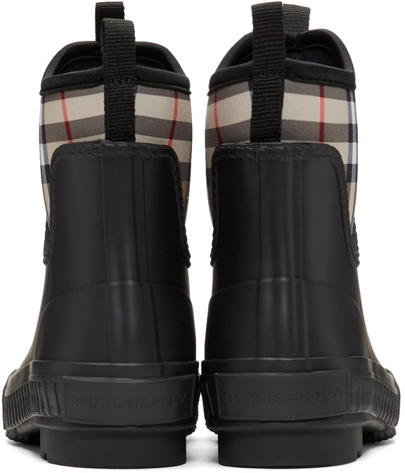 Burberry Black Beige Flinton Rain Boots Burberry