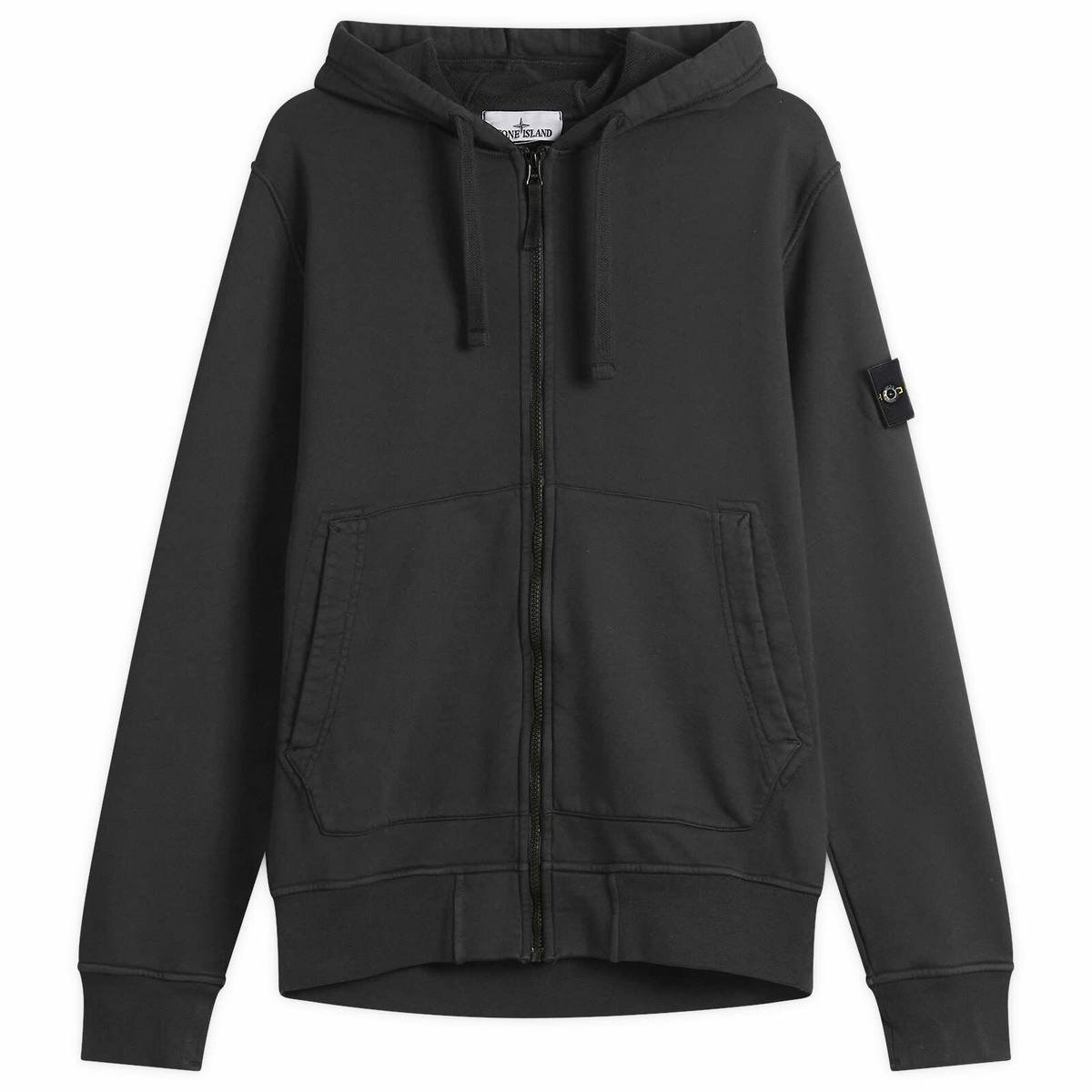 stone  zip hoodie ストーンアイランド ブラック 黒 Stone Island Men's Garment Dyed Zip Hoodie in Black Stone Island