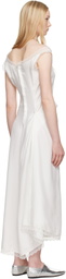COLLEEN ALLEN White Silk Slip Midi Dress