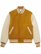 Golden Bear - The Albany Wool-Blend and Leather Varsity Jacket - Yellow