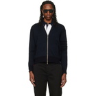 Thom Browne Navy Ottoman Milano Stitch 4-Bar Bomber Jacket