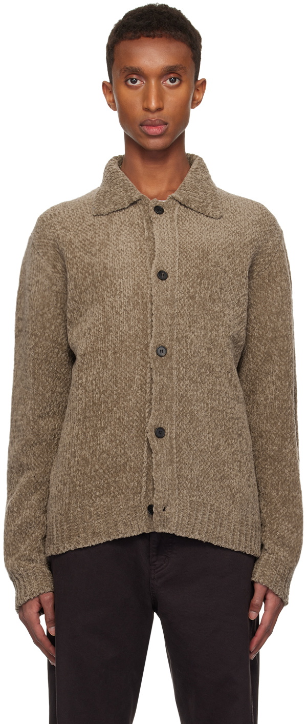 Solid Homme Khaki Wool Cardigan