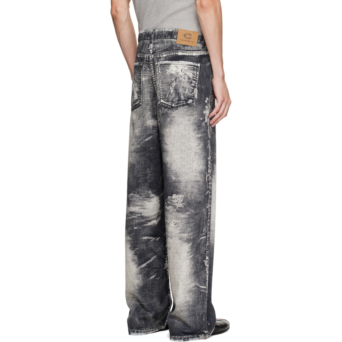 CAMPERLAB Black Corduroy Print Denim Loose Pants
