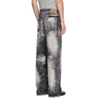CAMPERLAB Black Corduroy Print Denim Loose Pants