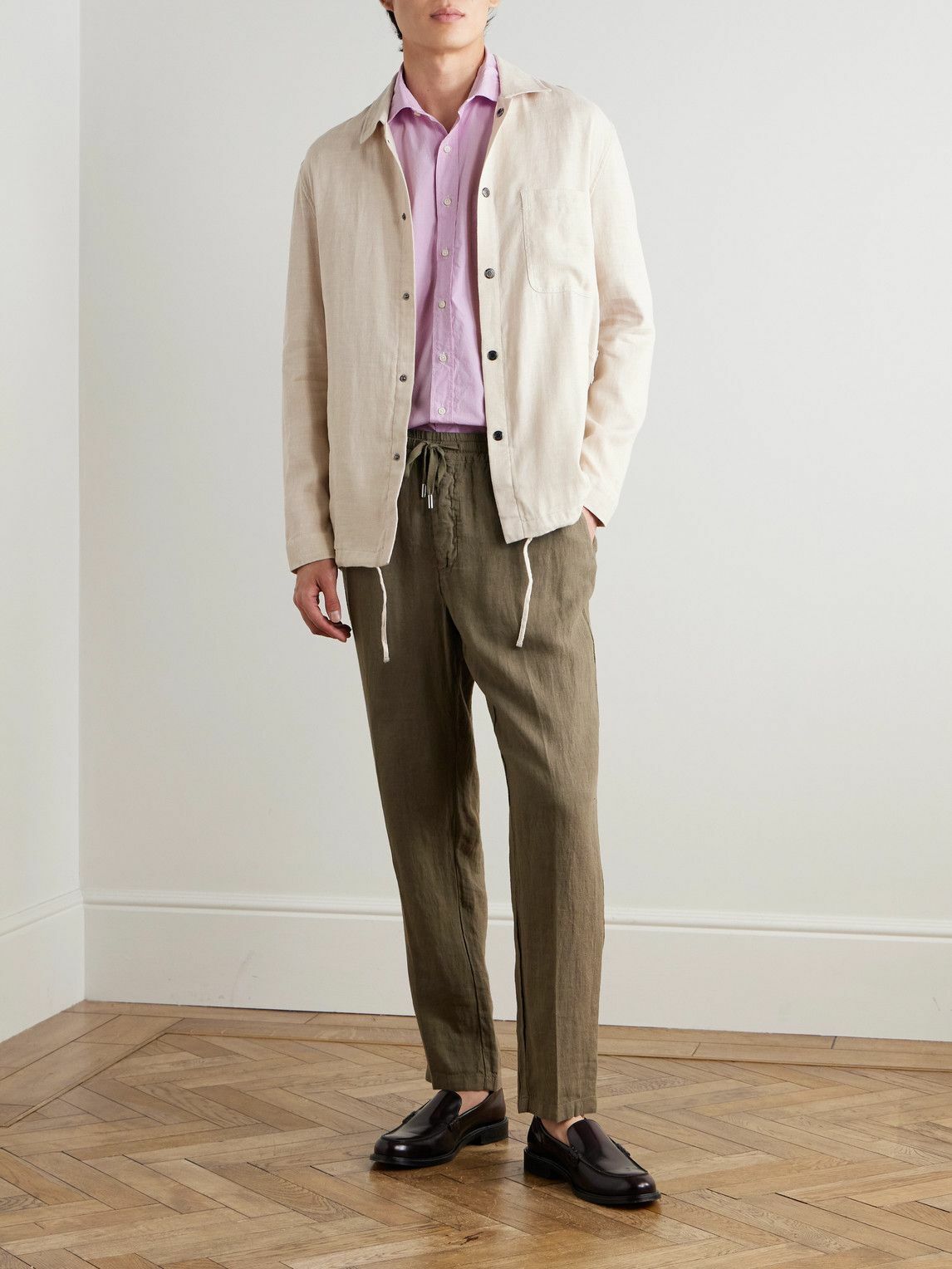 Sid Mashburn - Spread-Collar Checked Cotton-Poplin Shirt - Pink