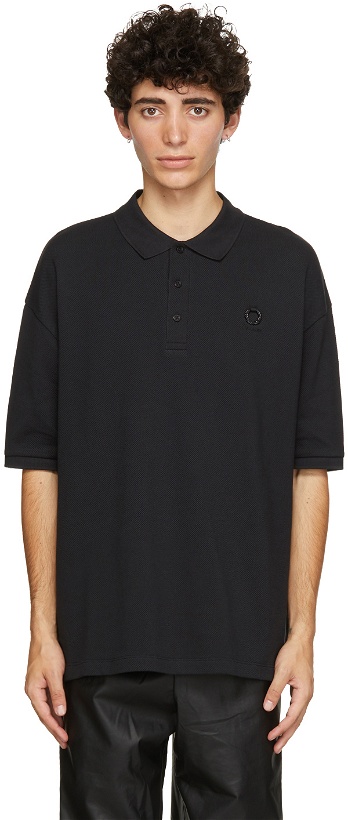 Photo: Raf Simons Black Fred Perry Edition Oversized Printed Polo